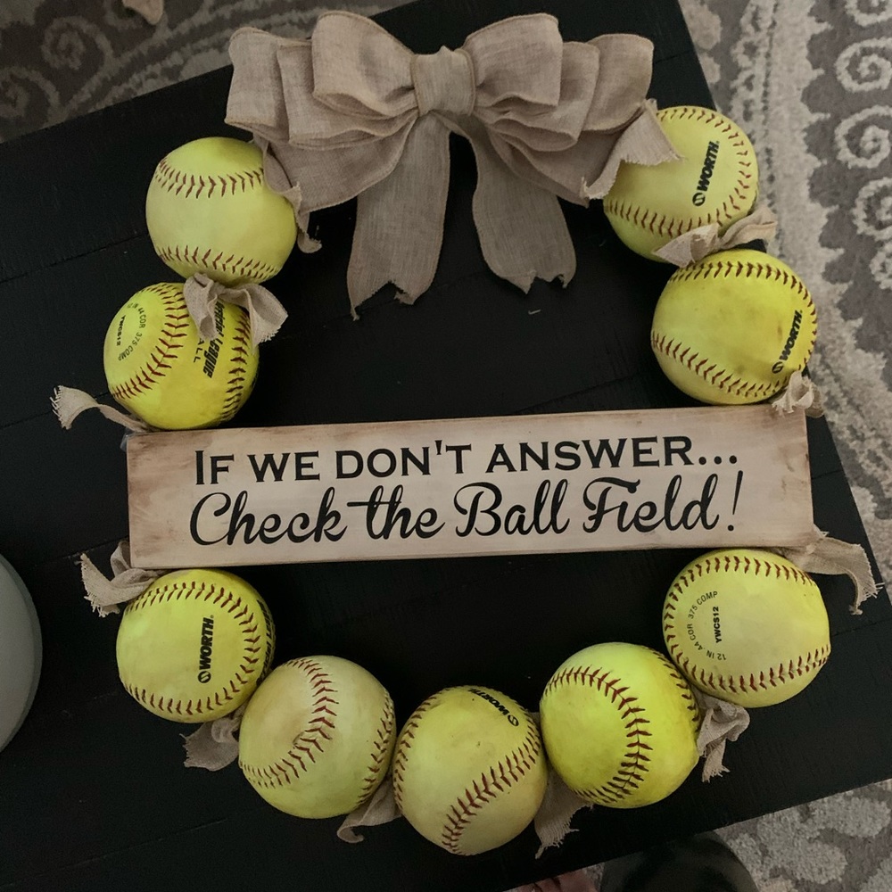 Custom softball wreath
